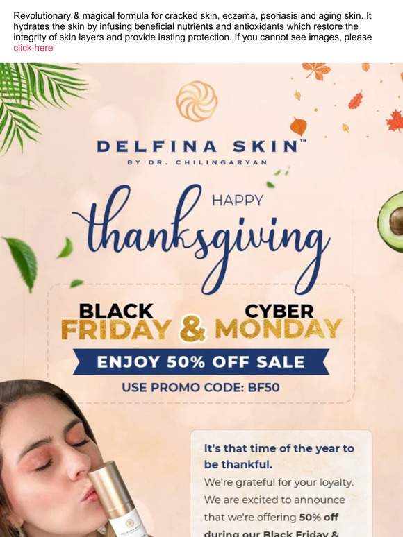 Happy Thanksgiving:  Our Black Friday Sale Starts Now🔥 50% Off + FREE SHIPPING 🚨