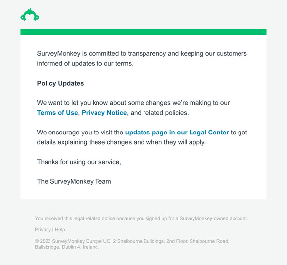 Upcoming changes to our SurveyMonkey legal agreements