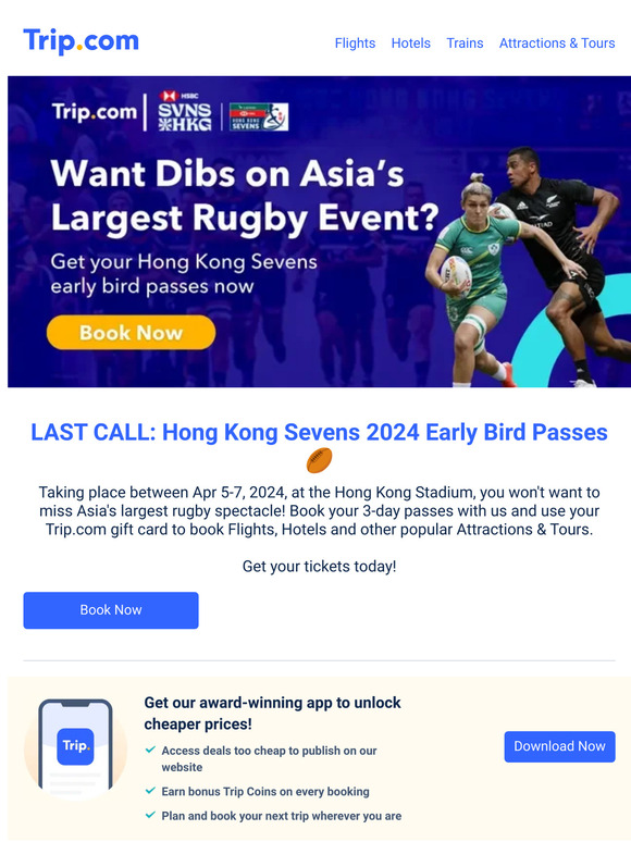 Trip DE Hong Kong Sevens 2024 Early Bird Tickets 🏉 Milled