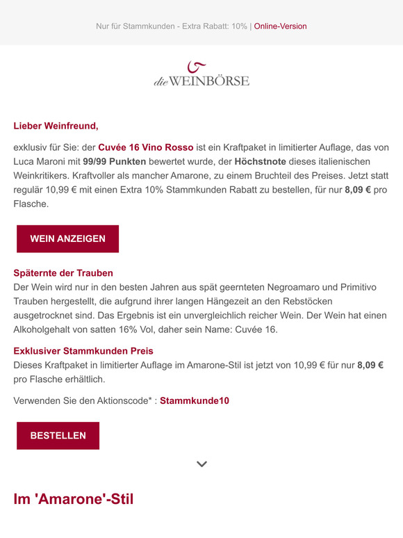 Kraftvolle limitierte Auflage im Amarone-Stil