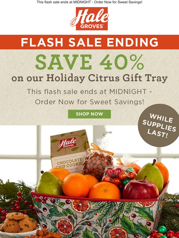 FLASH Sale Ending - Save 40% On Our Holiday Citrus Gift Tray