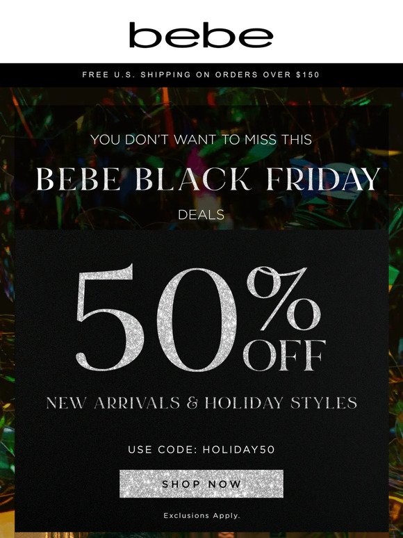 bebe's Unbeatable Black Friday ✨ Half Off NEW, Up to 80% Off Sale, & More!