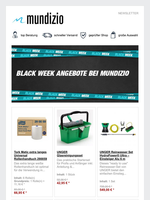Black Week Angebote bei mundizio