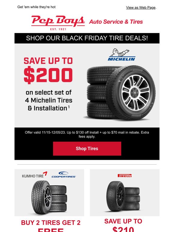 💥💥BLACK FRIDAY DEALS: $200 OFF MICHELIN💥💥