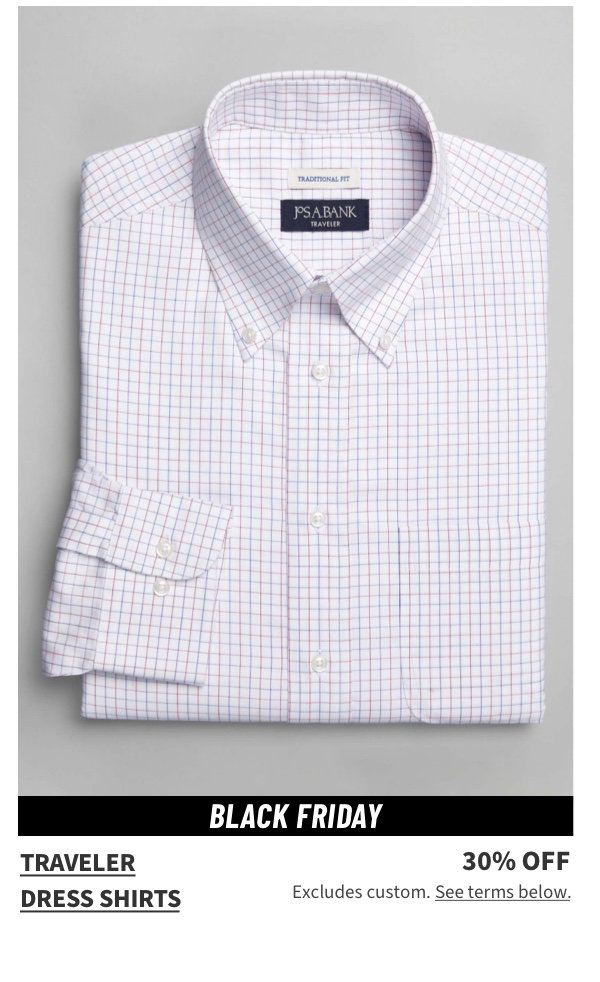 Traveler Dress Shirts 30% off Excludes custom. See terms below.