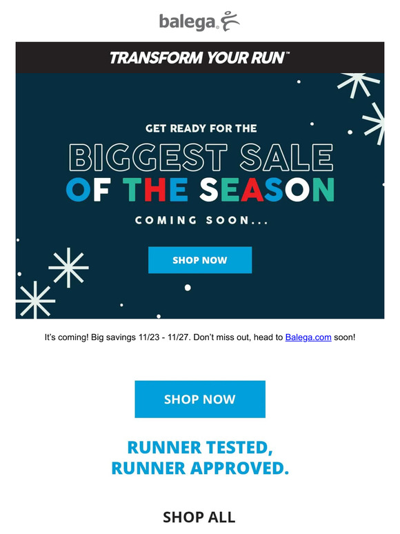 Coming Soon! Balega Holiday Savings!