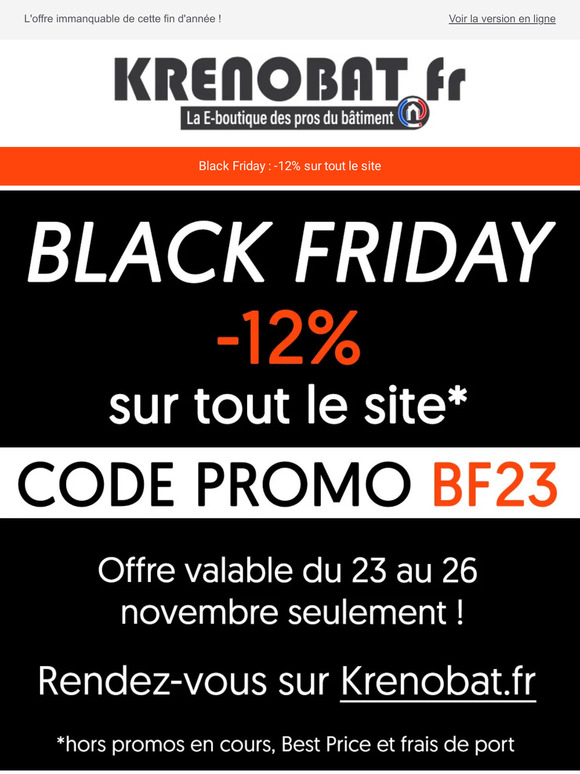 Black Friday : -12% sur tout le site 💥