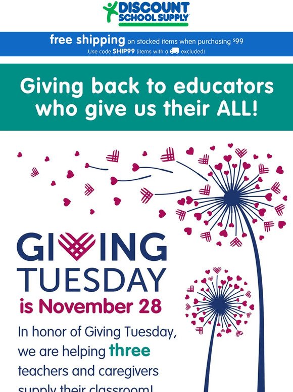We're giving back for Giving Tuesday 💝