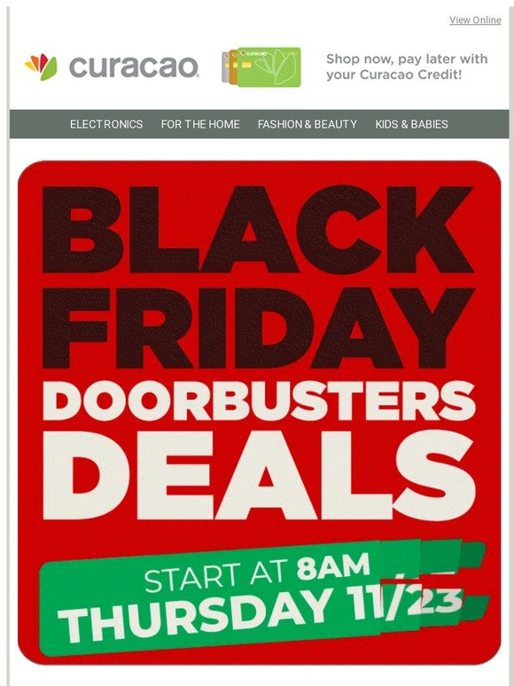 ⏰ Black Friday Doorbusters starts tomorrow at 8 AM! ⏰