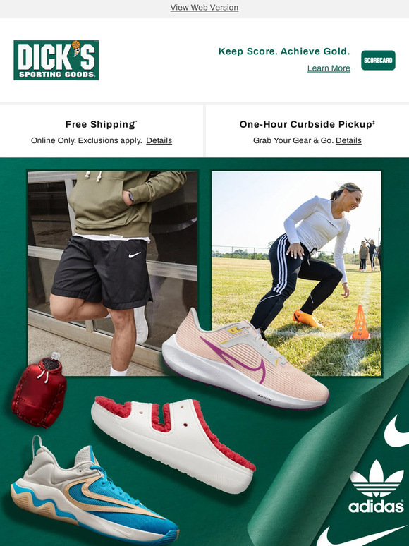 Dick's Sporting Goods 💸 Ready, set, SAVE with up to 50 off select adidas, Nike & more! Need an