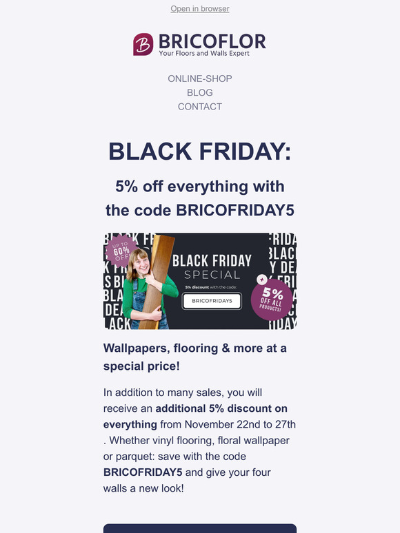 Black Friday: +EXTRA 5% off everything!