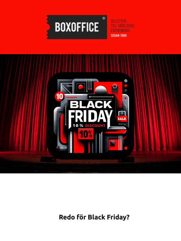 Black Friday - 10 % rabatt på all fotboll, teater och attraktioner!