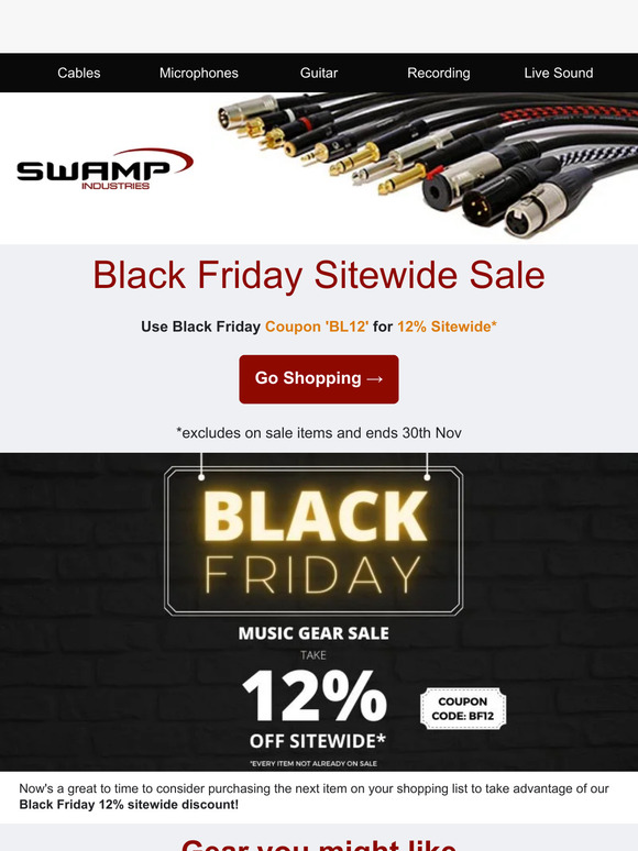 Black Friday Muso Deal 🎶 ➡️ 12% Sitewide Discount