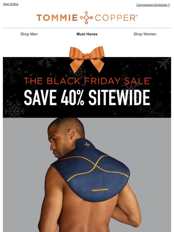 Save 40% Sitewide  Celebrate the Holidays Pain Free - Tommie Copper
