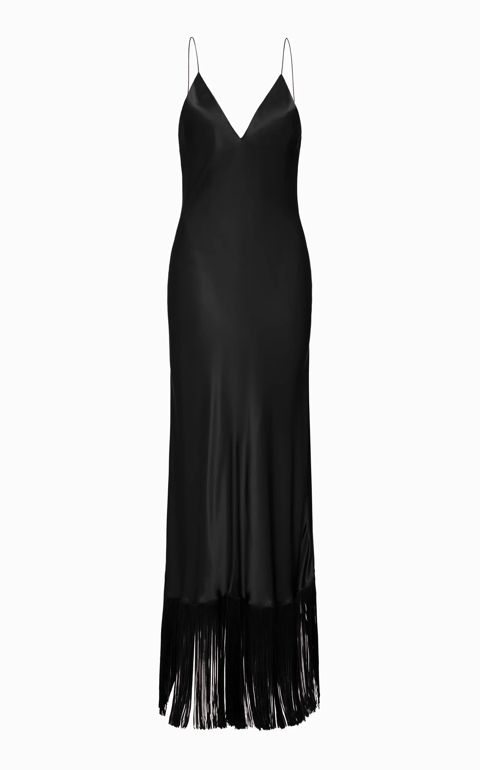Image of Urchin Fringed Slip Dress | Black