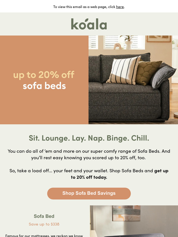 Hey there - We’ve taken up to 20% off our whole range of Sofa Beds*