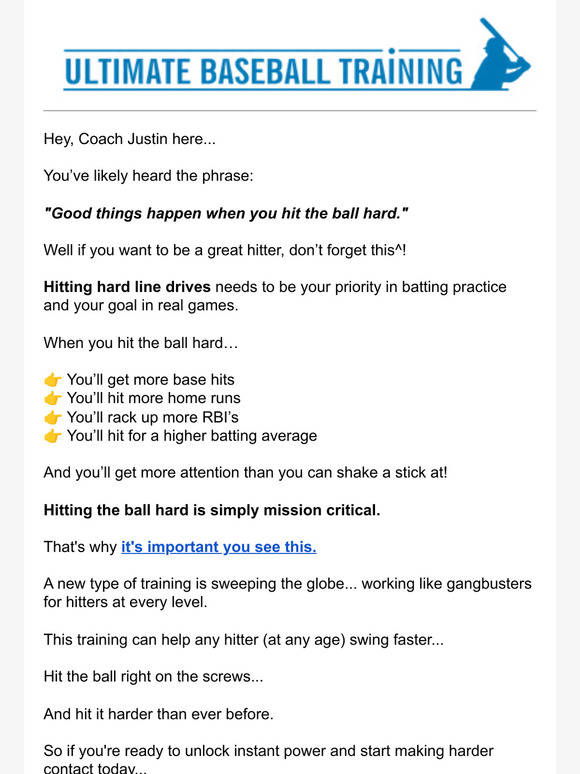 ultimatebaseballtraining How to hit more hard line drives and home
