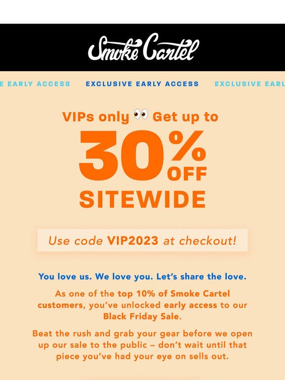 HEY VIP ✨ your Black Friday early access code is inside