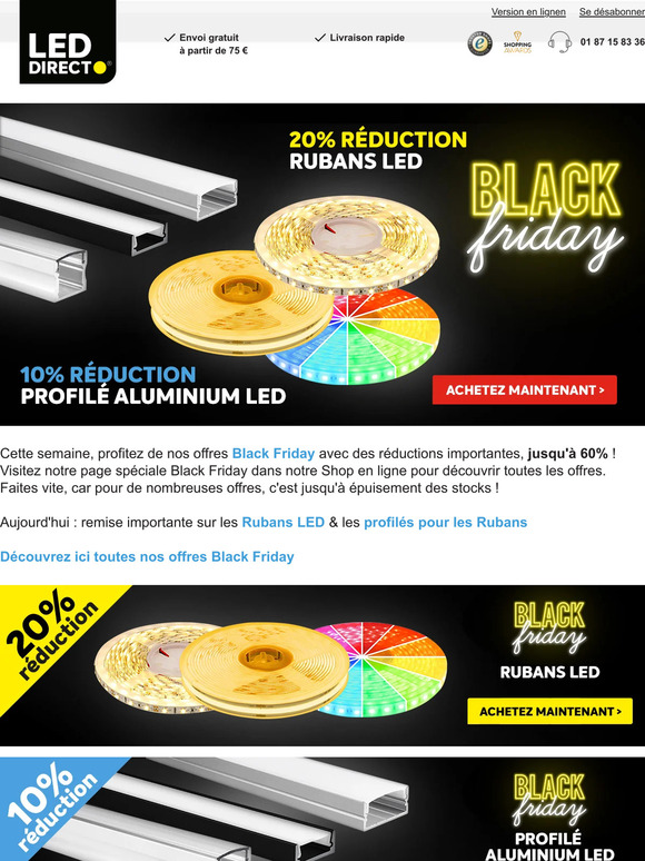 Rémises Black Friday de LEDdirect ! Rabais jusqu'à 60% !