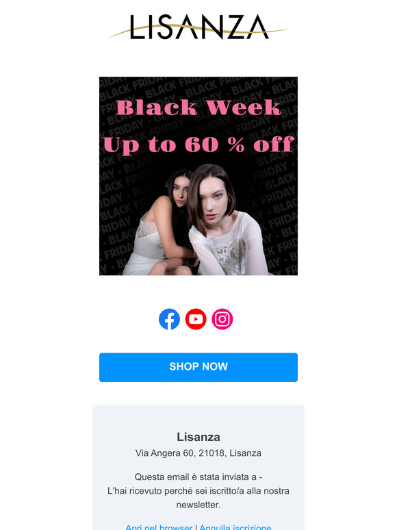 LISANZA BLACK FRIDAY!