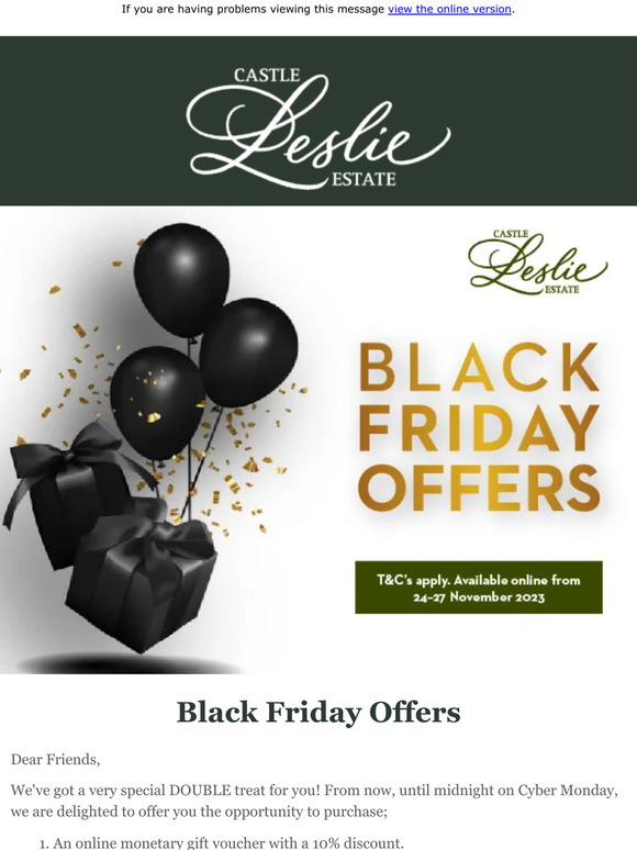 Hurray! You’re the first to receive our Black Friday Offers.