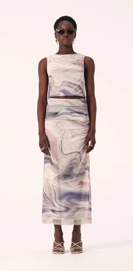 Nura Top in Orbit Print