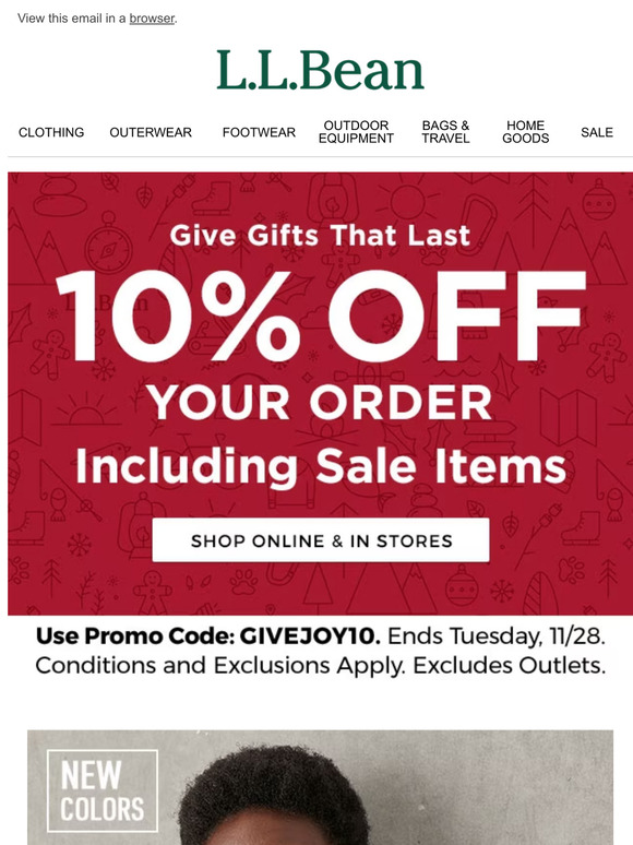 L.L.Bean Promo Code GIVEJOY10 Milled