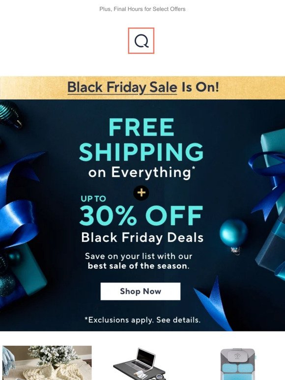 Right Now! Free Shipping + Up to 30% Off