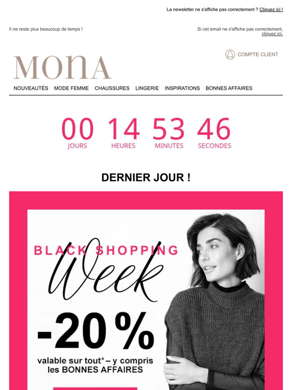 L'offre expire bientôt : profitez vite de votre bon d'achat de -20%