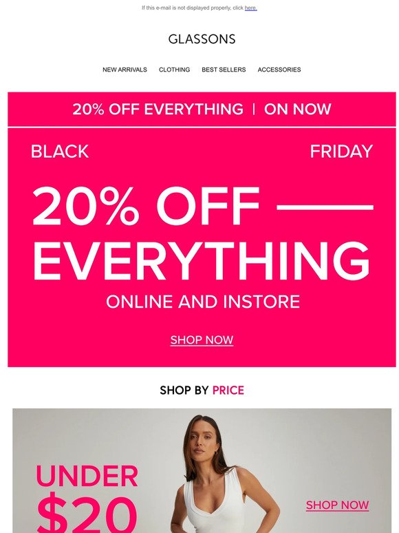 ICYMI: 20% Off Everything on Now