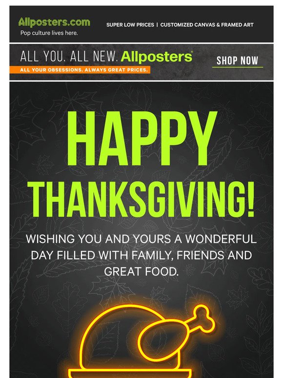 Thanksgiving Wishes from your friends at AllPosters