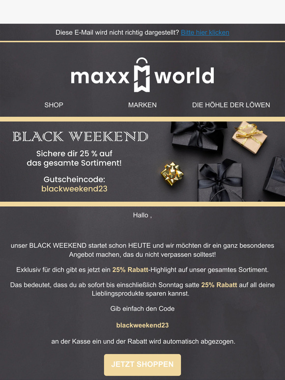 25% Rabatt-Highlight: Dein Black Weekend-Deal ist da!