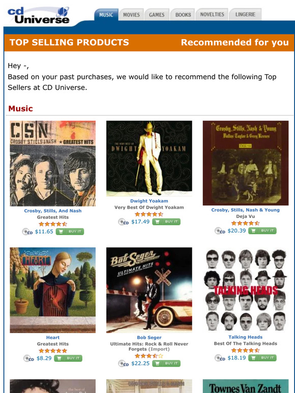 CD Universe Music Top Sellers at CD Universe Milled