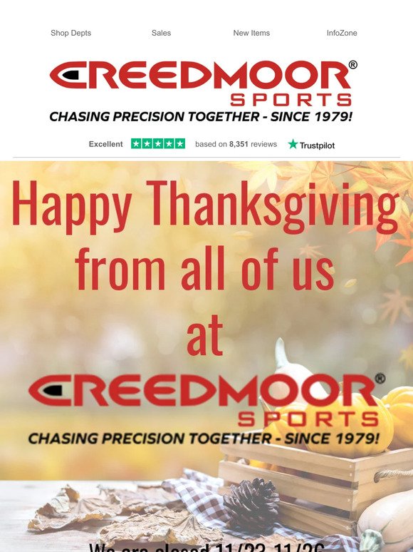 Happy Thanksgiving From Creedmoor Sports!