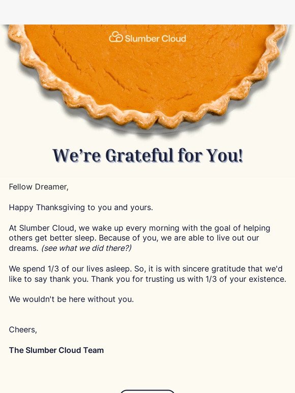 Happy Thanksgiving from Slumber Cloud! 🍂