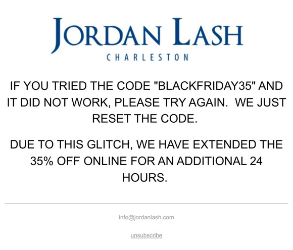 35% OFF CODE ISSUES - EXTENDED THE DISCOUNT.