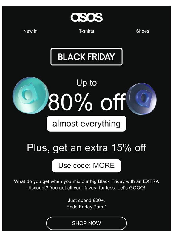 Black Friday! Up to 80% off almost everything! 🙌