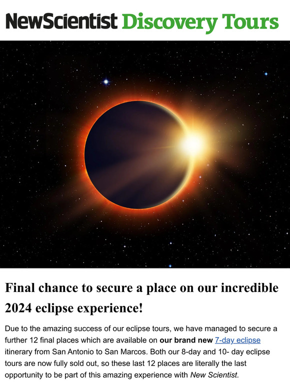 New Scientist Last few places on our 2024 total solar eclipse tours