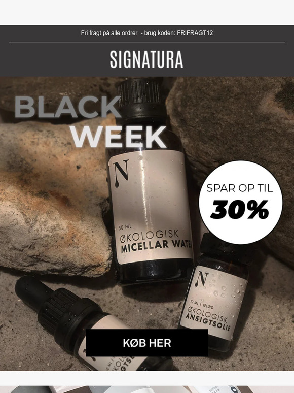 Eksklusive Black Week Tilbud 🖤 Op til 30% rabat