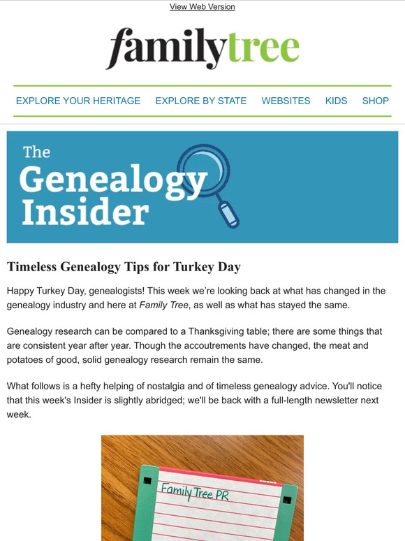 The Genealogy Insider: Timeless Genealogy Tips for Turkey Day