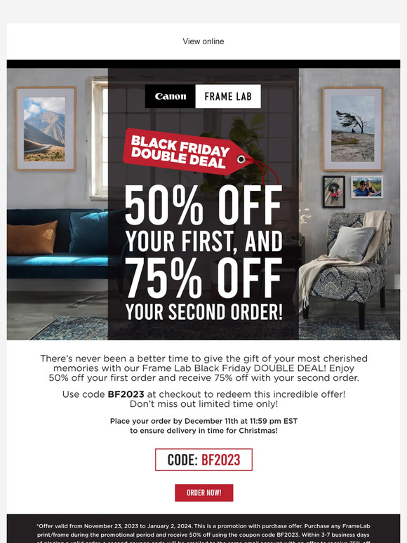 Canon Frame Lab’s Black Friday DOUBLE DEAL (Up to 75% OFF!)