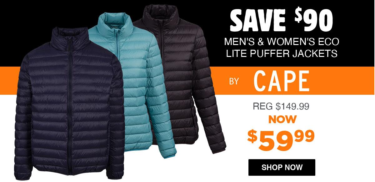 Men's & Women's Eco Lite Puffer Jacket by Cape