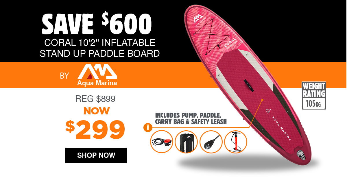 Coral 10'2" Inflatable Stand Up Paddle Board by Aqua Marina