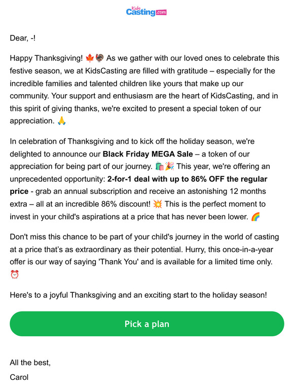 Happy Thanksgiving & Exclusive Black Friday MEGA Sale!