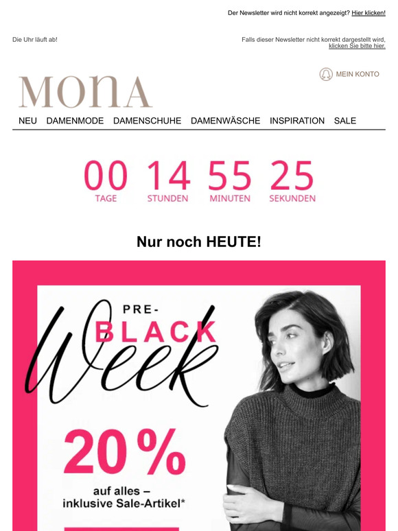 Die Uhr läuft: 20% Gutschein schnell einlösen