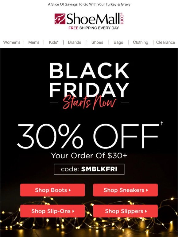 Get A Jump Start On Black Friday With 30% Off!