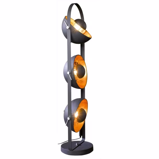 casaNOVA Retrofit Stehlampe FAME 3-flg schwar...