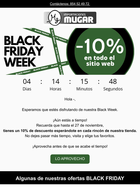 — ⏰ El reloj corre... ¡Continúa la Black Week!