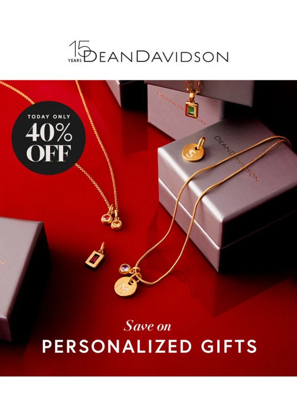24 Hours Only: 40% Off Personalized Gifts