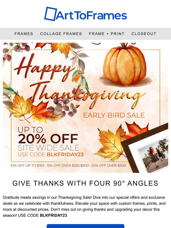 🍂 Celebrate Thanksgiving with Our Exclusive Early Bird Sale – Up to 20% off site wide